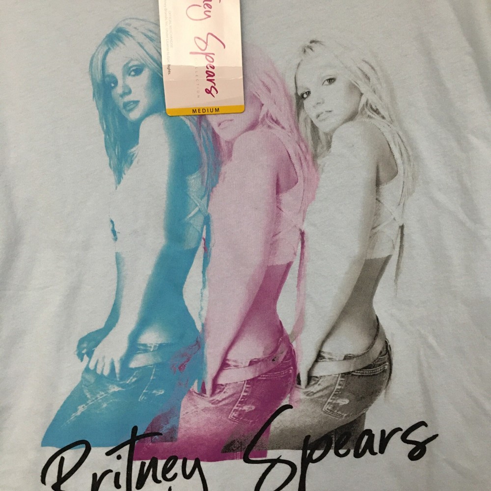 Britney Spears Graphic T-Shirt Women Medium Short Sleeve Cotton Blue Concert NWT