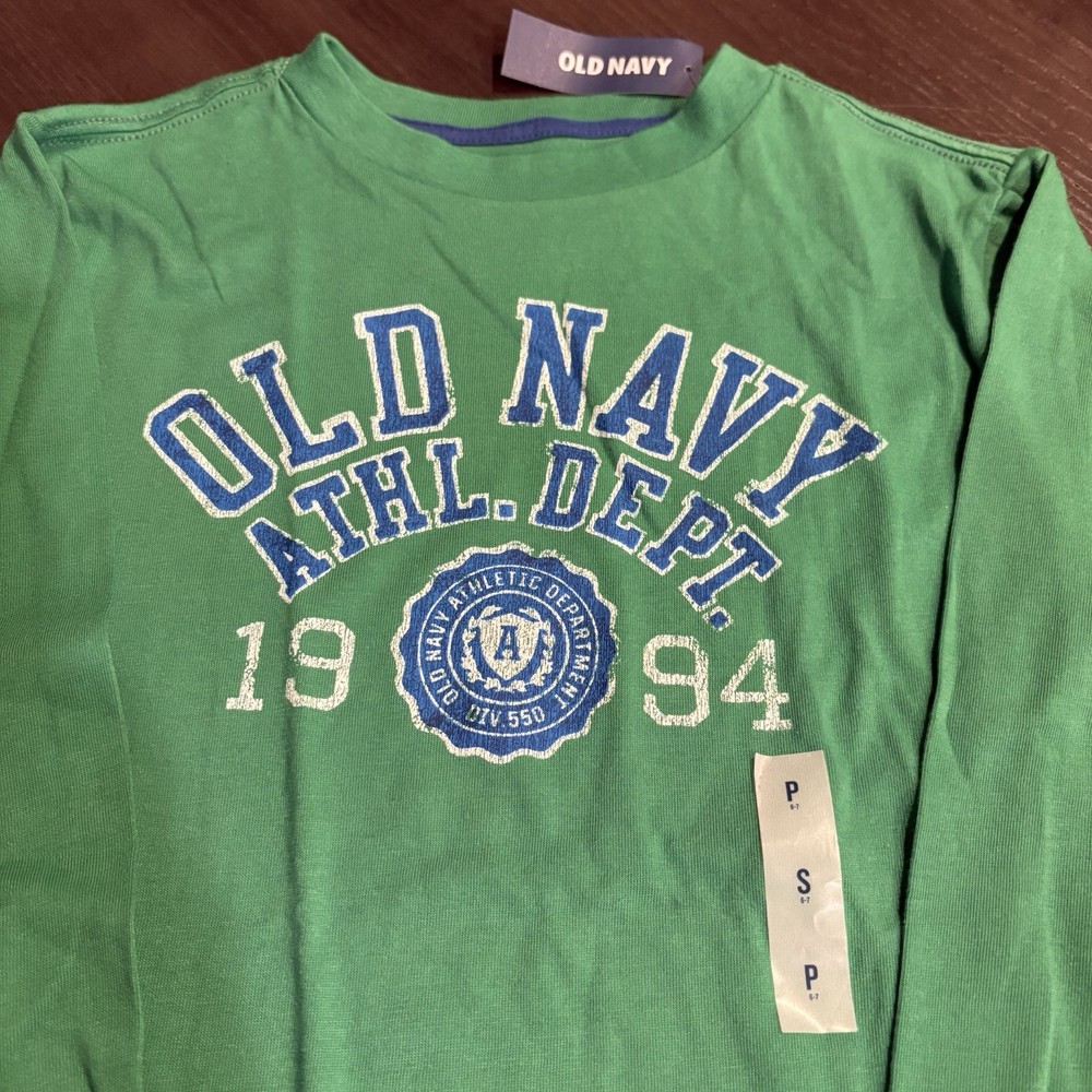 Old Navy Green Long Sleeve Tee Shirt Size Small 6/7 NWT
