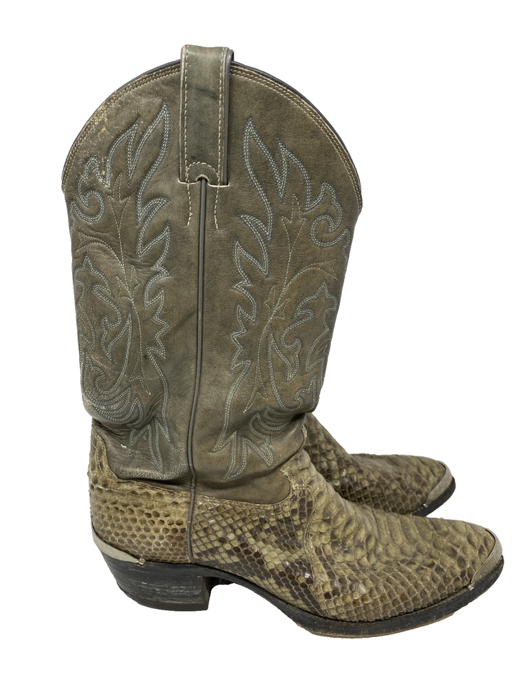 Justin Men's Grey Snakeskin/Lizard Boots  Size 10D