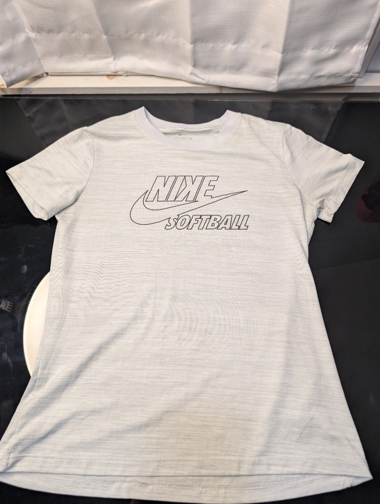 Nike Shirt Womens Small Gray Short Sleeve Top Tee Softball Dri Fit