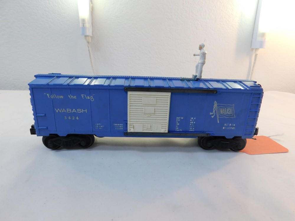 Lionel 3424 O Gauge Brakeman Box Car, Wabash #3424 (No Box)