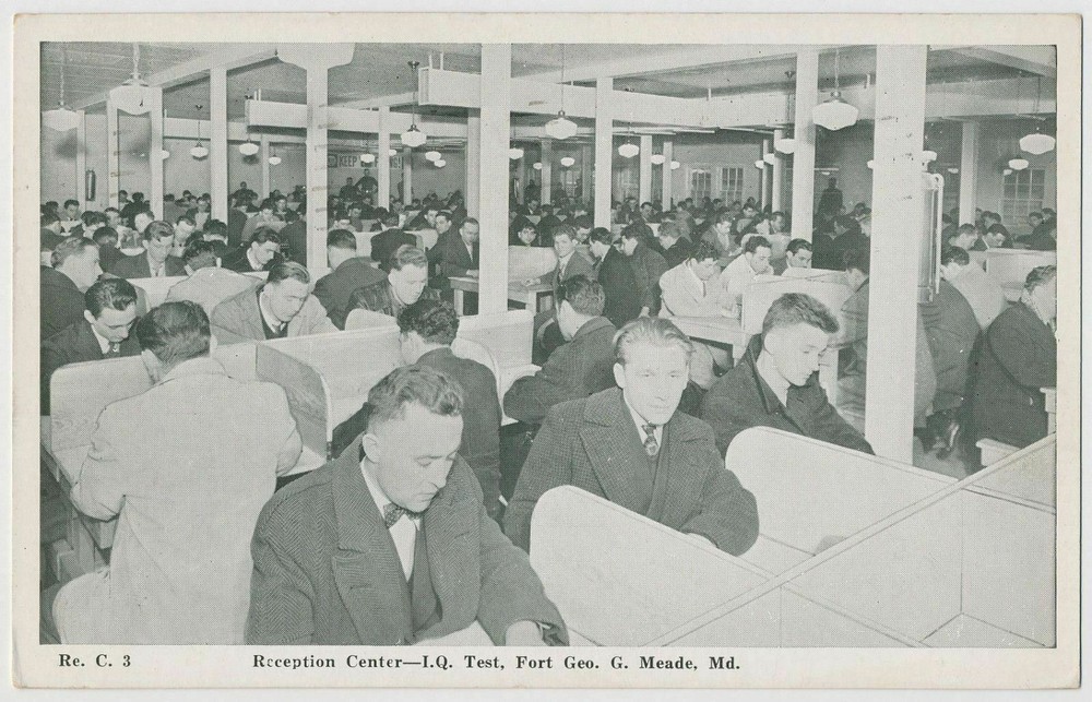 Taking IQ Test, Reception Center, Fort George G. Meade, Maryland 1944