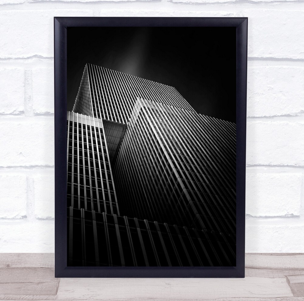 Rotterdam Abstract City Monochrome Lines Stripes Building Wall Art Print