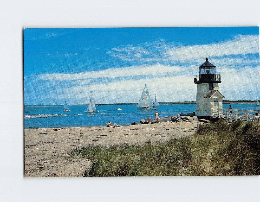 Postcard Brant Point Light Nantucket Massachusetts USA