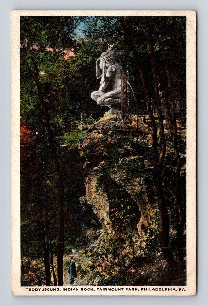 Philadelphia PA- Pennsylvania, Teddyuscung, Indian Rock, Park, Vintage Postcard