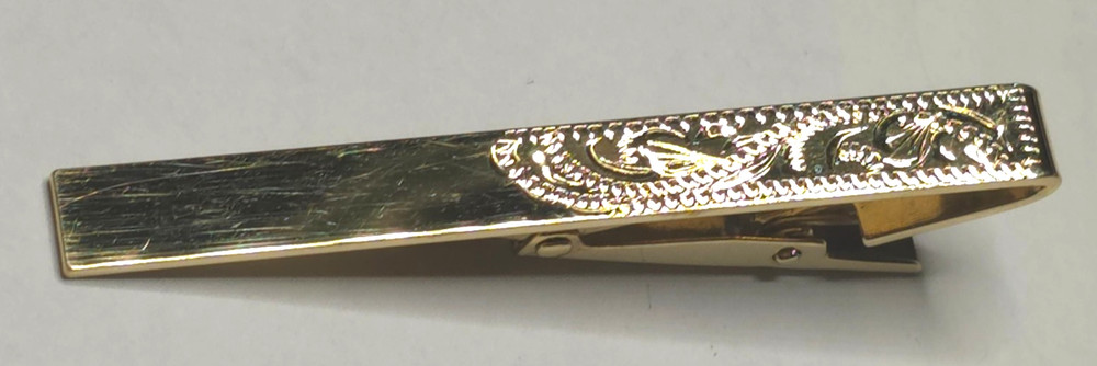 Stratton Gold Tone Tie Clip Made in England Vintage Engraved 2