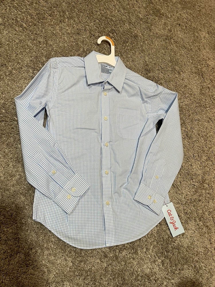 Cat And Jack Long Sleeve Button Shirt. New With Tags. Boys Size Small 6-7.
