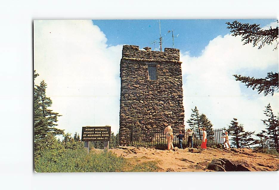 Postcard Observation Tower Mount Mitchell North Carolina USA