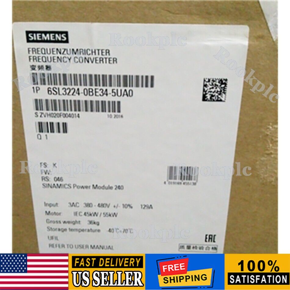 New Siemens G120 PM 240 Power Module 6SL3224-0BE34-5UA0 6SL3 224-0BE34-5UA0
