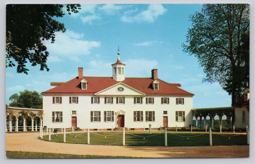 Mount Vernon West Front Postcard - George Washington Estate Virginia