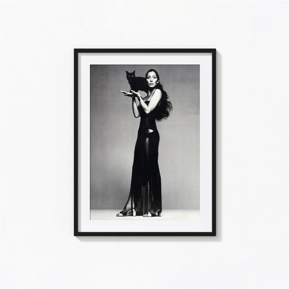 Cher Black & White Music Photography Vintage Wall Art Print