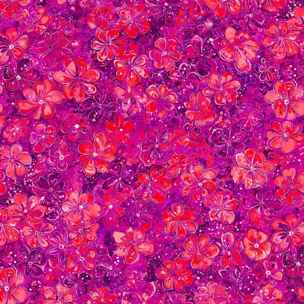 Island Bloom (Plum Punch) Fabric 45