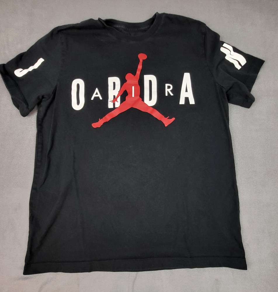 Nike Jordan Air Stretch T-Shirt Men's XL Black Graphic Jumpman Logo Cotton Tee D