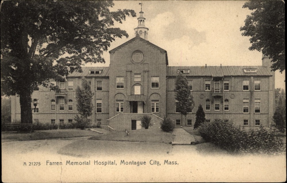 Farren Memorial Hospital Montague City MA Rotograph UDB posted 1907 postcard a56