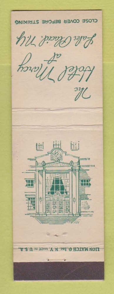 Matchbook Cover - Hotel Marcy Lake Placid NY