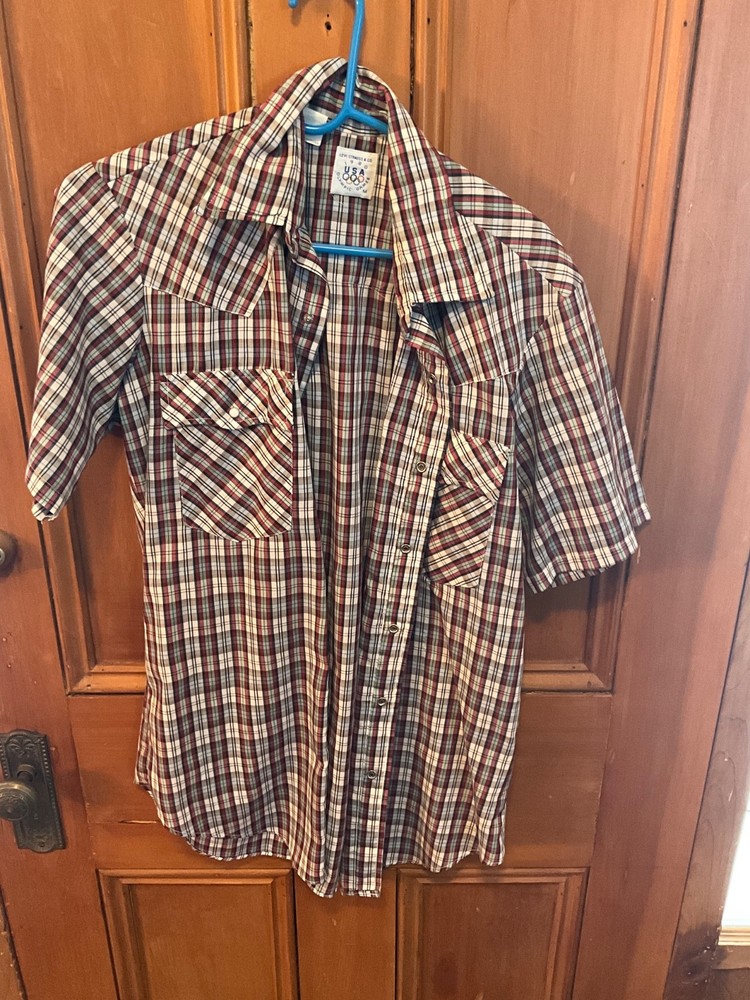 Vintage 1980’s Levi Strauss Olympic Games Pearl Snap Shirt Medium