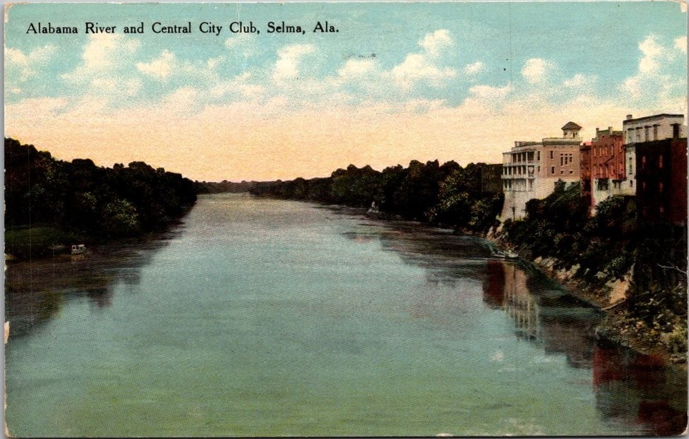 Alabama River & Central City Club Selma AL Vintage Postcard S. H. Kress