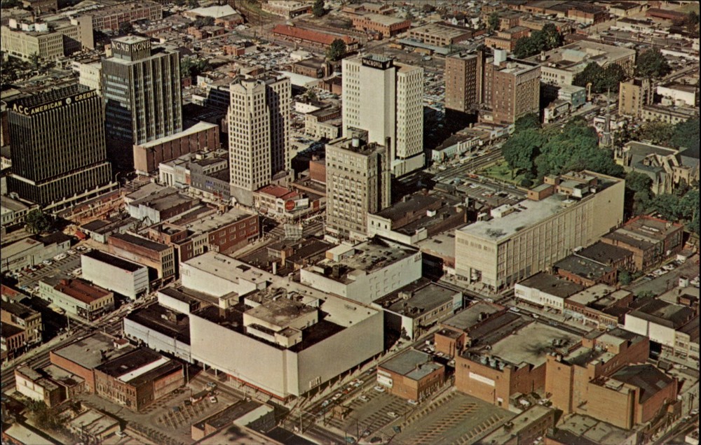 Aerial Charlotte North Carolina vintage postcard w230