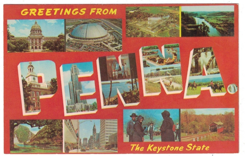 Vintage 1950-1960 Greetings From Pennsylvania Multi-View Postcard