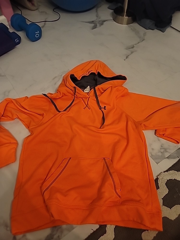 Under Armour Sweatshirt Womens XL  Loose Long Sleeve Pocket Hoodie Orange