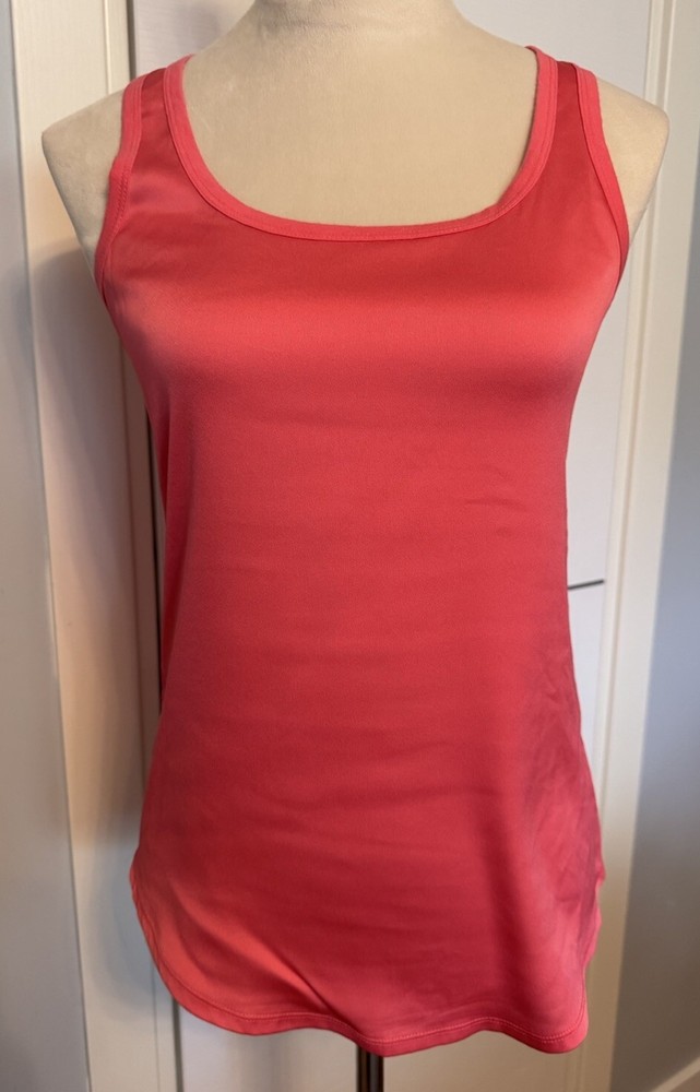 Ann Taylor Loft Sleeveless Red Coral Pink Mixed Media Top Blouse XSmall