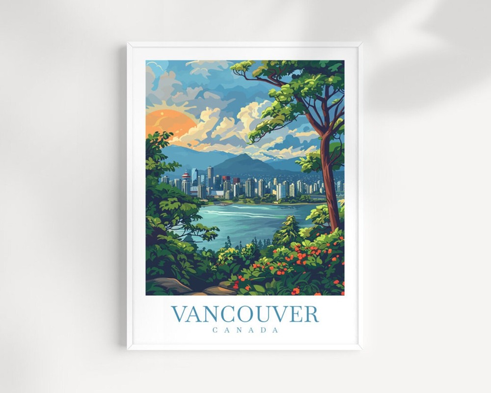Vancouver Travel Print Wall Art Canada Poster Wall Hanging Home Dcor Vancouver