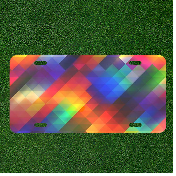 Custom Personalized Car License Plate With Abstract Background Triangle