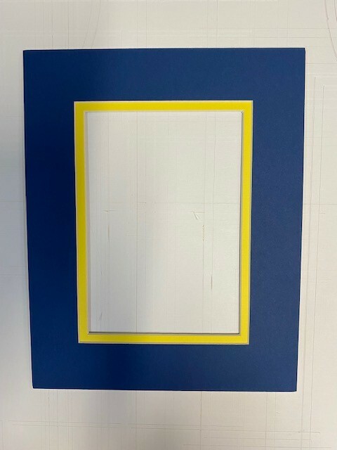Picture Frame Mat 11x14 for 8x10 photo U of Michigan Blue with Maze