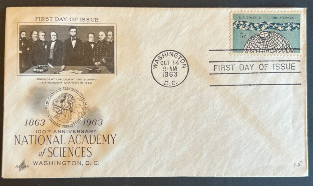 NATIONAL ACADEMY OF SCIENCES #1237 OCT 14 1963 WASHINGTON DC FDC BX6-image
