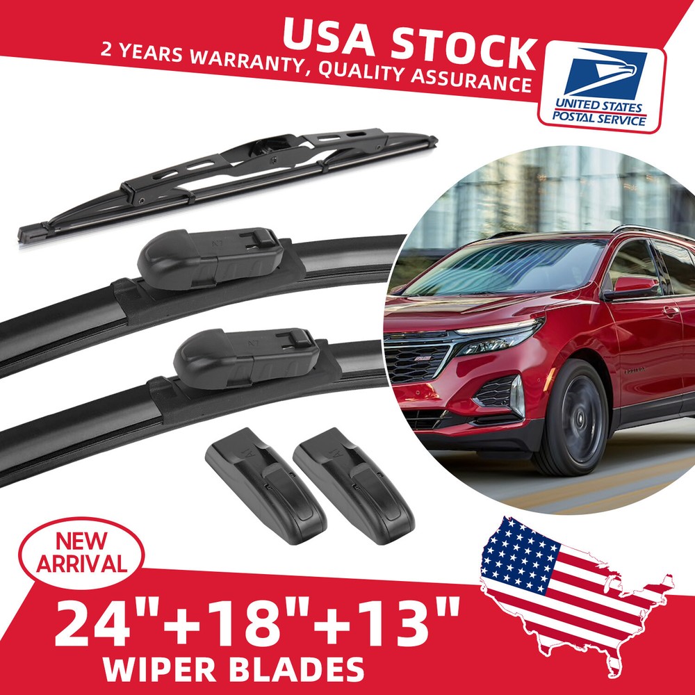 Chevrolet Equinox 2012-2023 Windshield Wiper Blade Kit 24 18 13 Inch New
