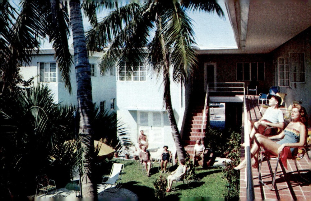 1955 Sea Surf Apartments Miami Beach FL Mid Century Modern MCM Postcard