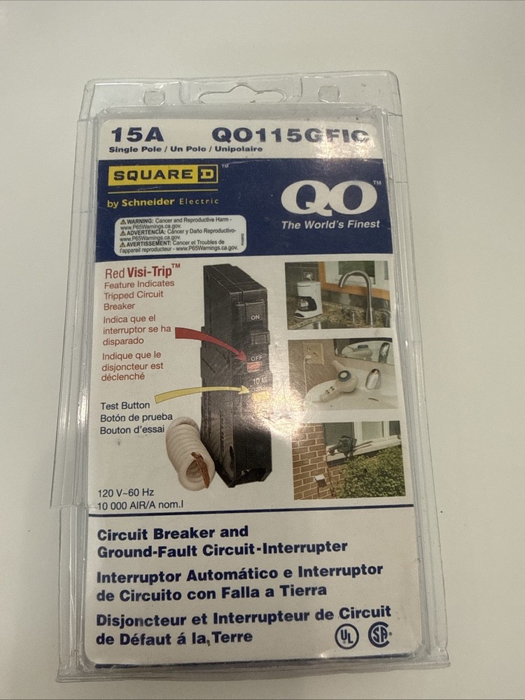 Square D Schneider Electric QO115GFIC 15A Circuit Breaker - QO115GFCI - New NIB