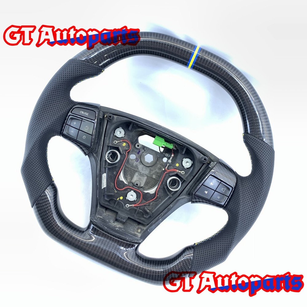 Fit for Volvo S40 V50 C30 C70 2004-2013 with Buttons Carbon Fiber Steering Wheel