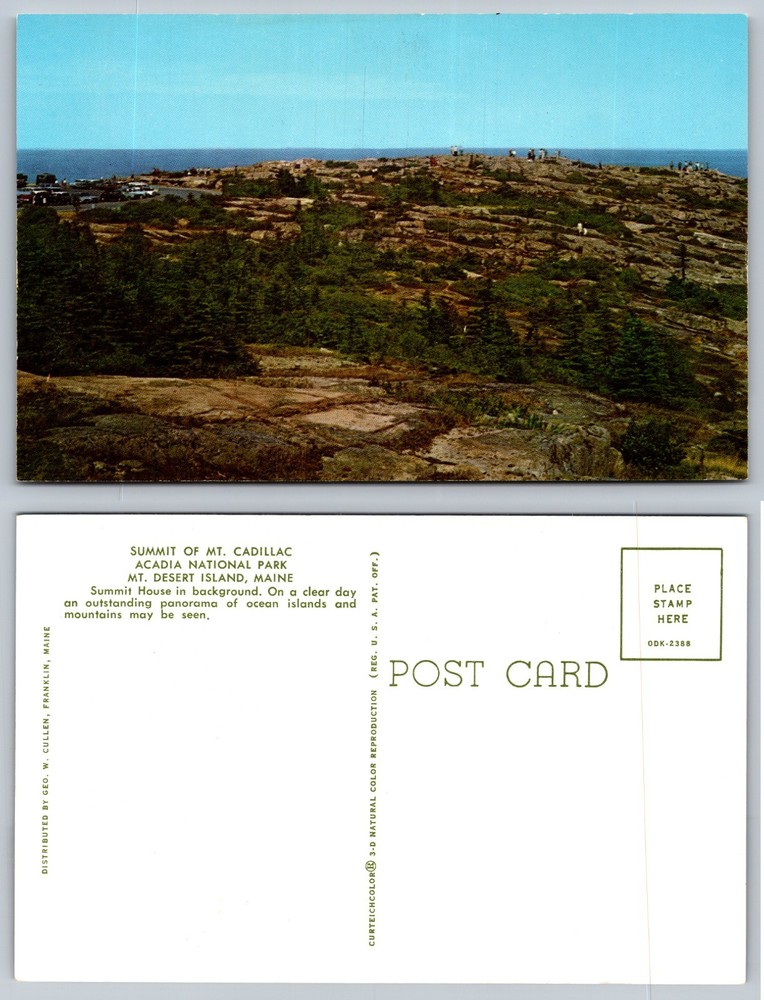 Summit Mt Cadillac Acadia National Park Maine Postcard-image