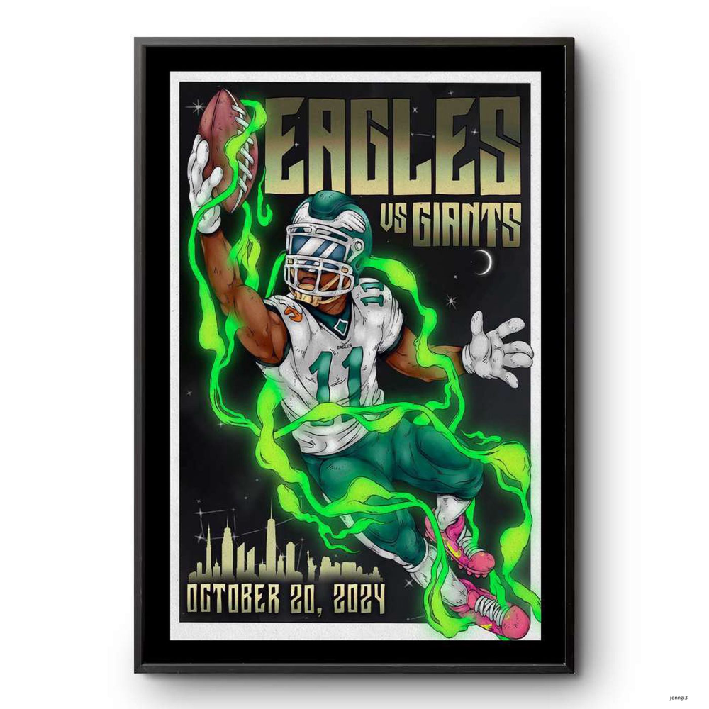 New York Giants vs Philadelphia Eagles October 20 2024 Poster Unframed Wall Art