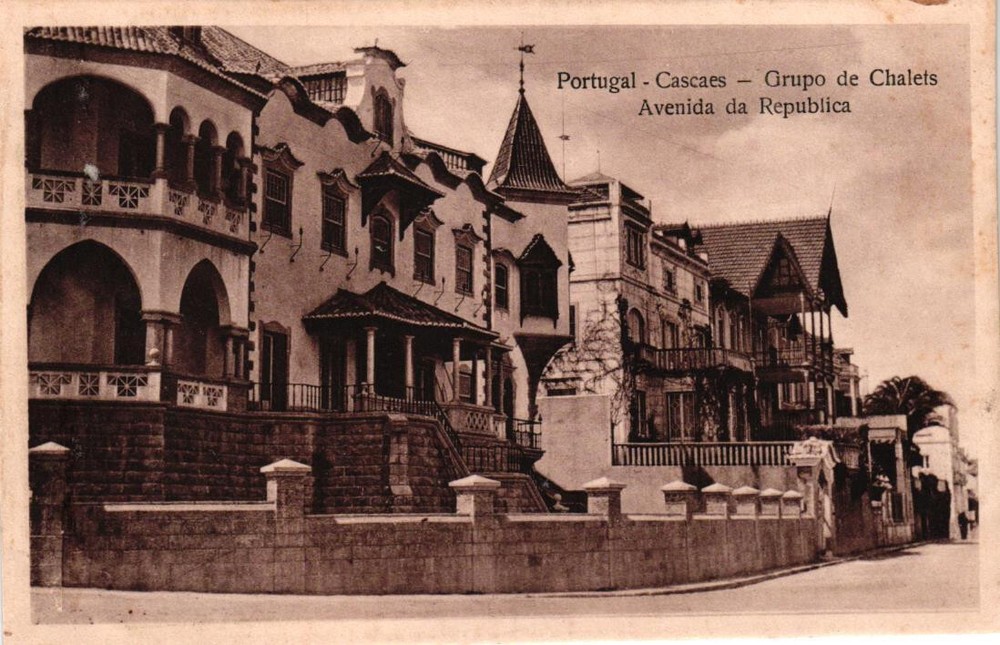 Cascais, Grupo de chalets, Av. da Republica,  Portugal, old postcard