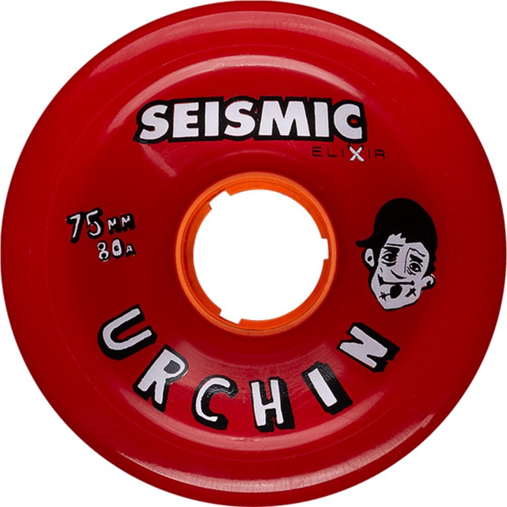 Seismic Urchin 75mm 80A Opaque Red Skateboard Wheels (Set of 4)