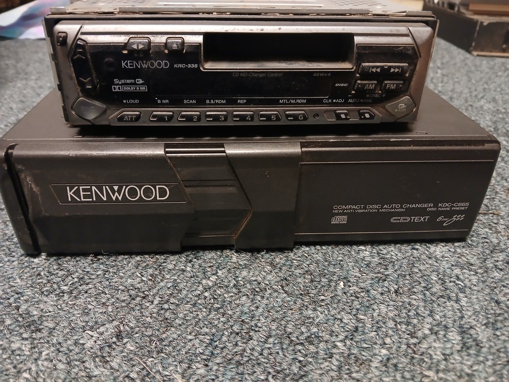 Kenwood AM/FM Cassette Stereo (KRC-335) with 6-disc CD Changer (KDC-C665-vintage