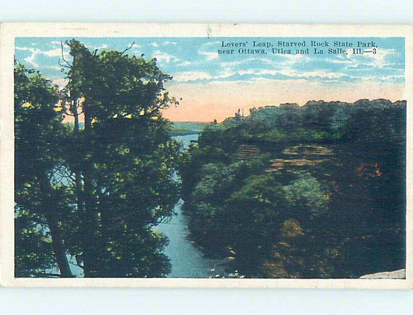 W-Border PARK SCENE Oglesby & Jonesville - Near Ottawa Illinois IL H3388