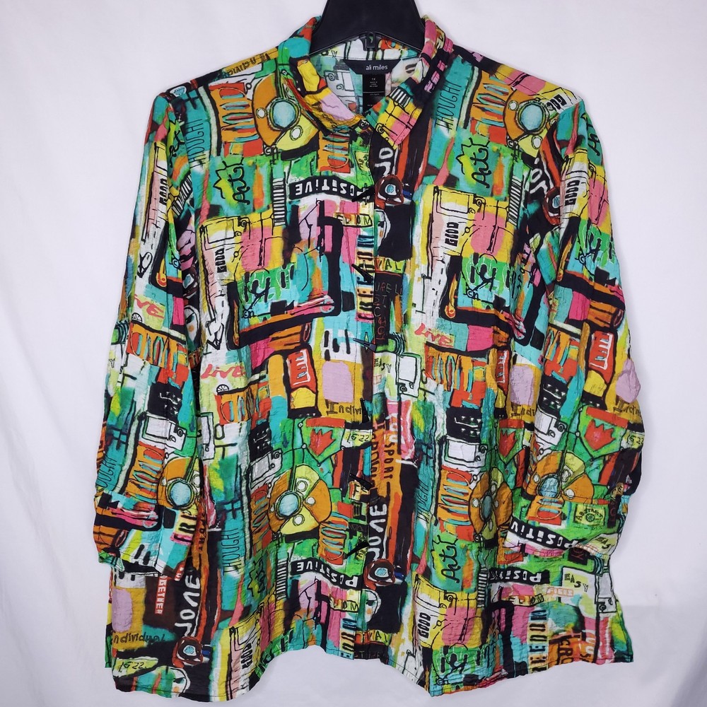 Ali Miles Top 1X Colorful Abstract Graffiti Subway-image