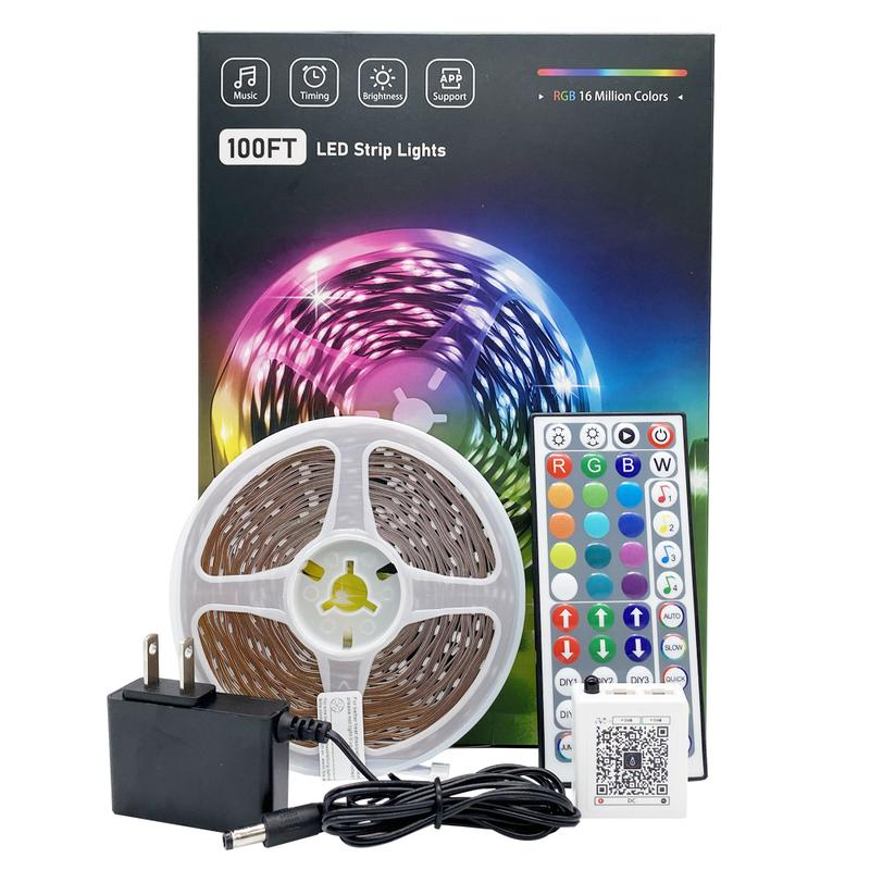 100FT 50FT LED Strip App Controls Music Sync Color Changing RGB Lights Timed Swi