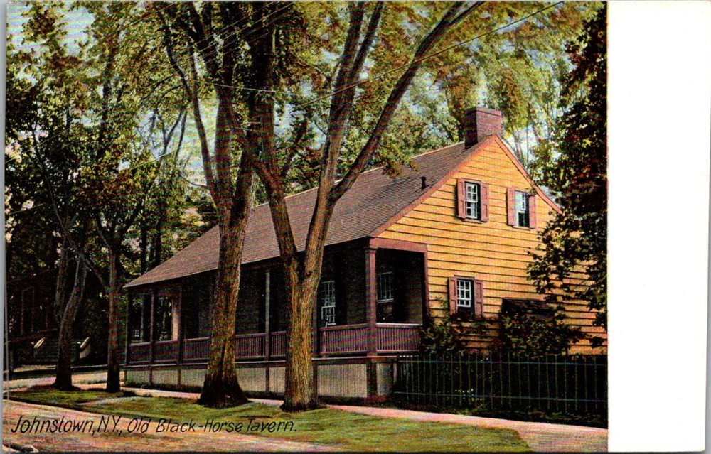 Johnstown NY-New York, Black Horse Tavern, Exterior, Vintage Postcard