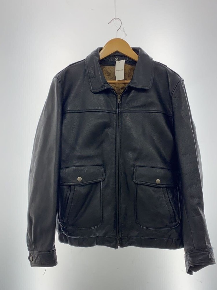 Leather Jacket Blouson/-/Cowhide/Blk/Plain// 3501