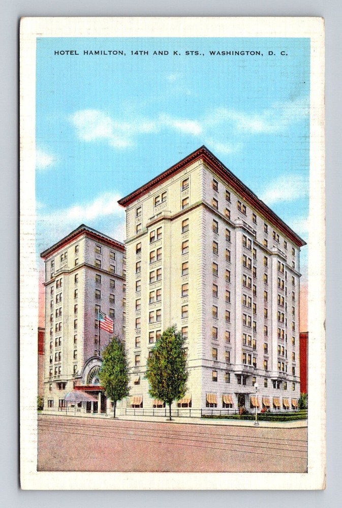 Washington DC, Hotel Hamilton, Advertising, Antique, Vintage Souvenir Postcard