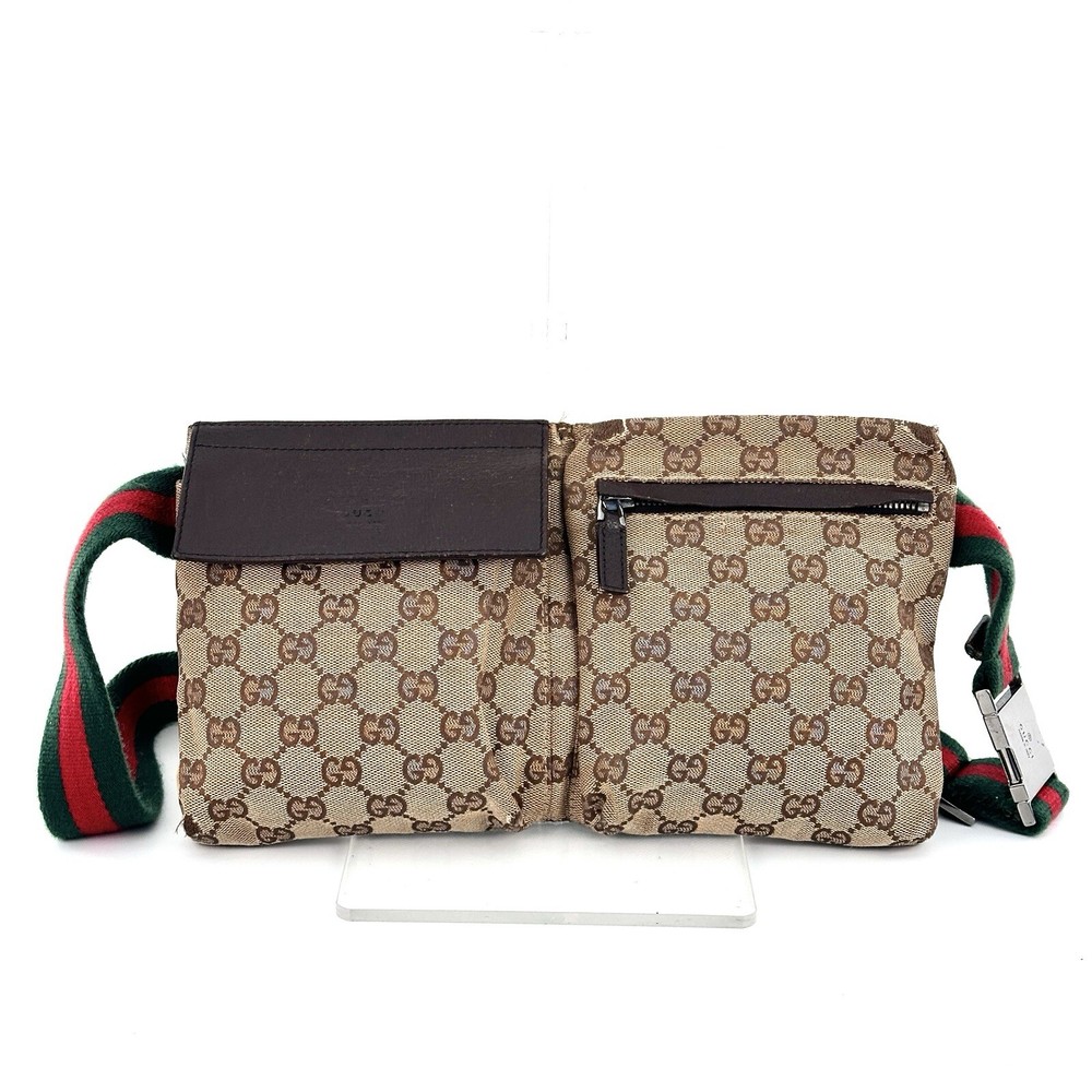 GUCCI GG Canvas Crossbody Messenger Bag sherry Line Beige authentic from JAPAN