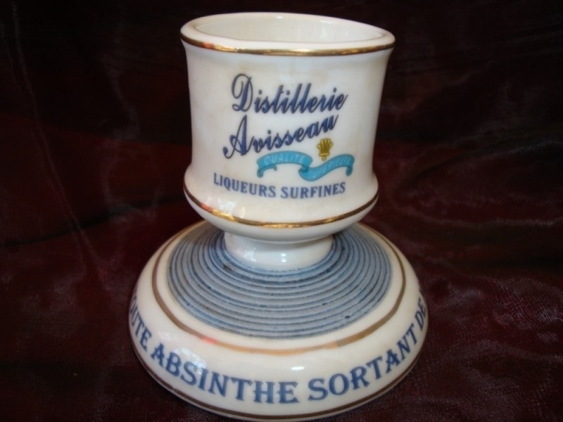 Pyrogene Advertising Absinthe Bar Matches Match Striker Holder Porcelain Ceramic-image