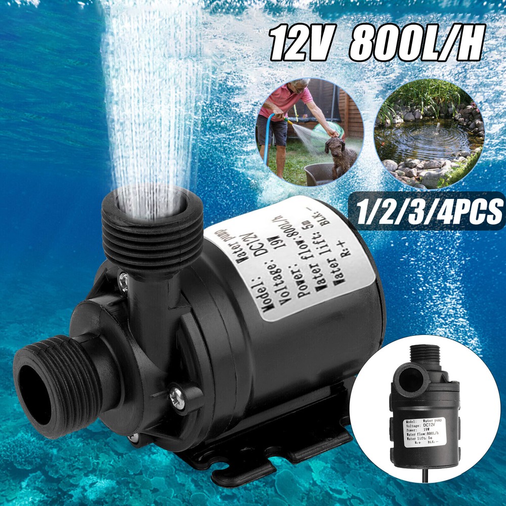 12V High Pressure 800L/H Brushless Submersible Water Pump Automatic Self-priming