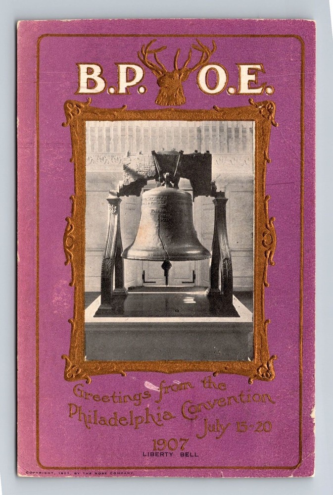 Philadelphia PA-Pennsylvania, Liberty Bell, Convention, Vintage c1907 Postcard