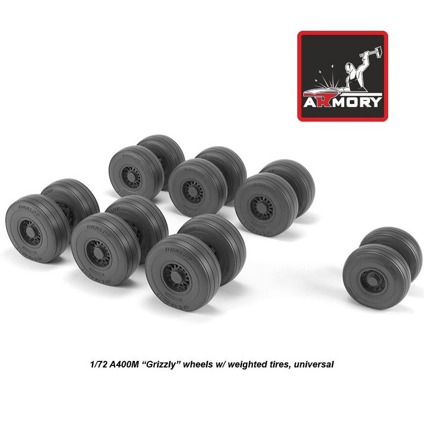 Armory Models AR AW72506 Scale kit 1/72 A400M Grizzly wheels w/ weighted tires