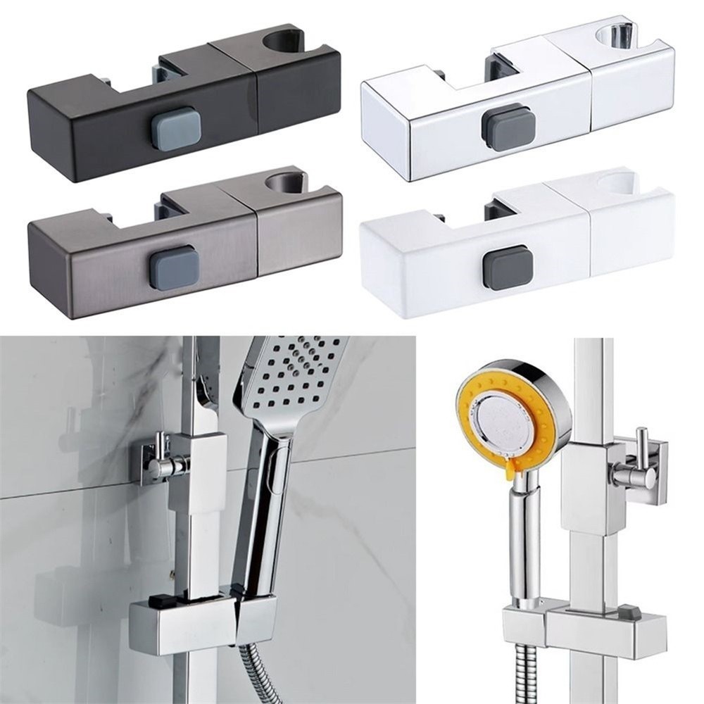 Shower Head Holder with Rotatable Adjustable Base for Rectangular Pipes